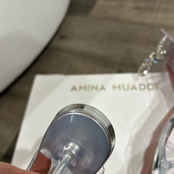 Amina Muaddi Rosie glass PVC am transparent heels - Picture 7 of 14